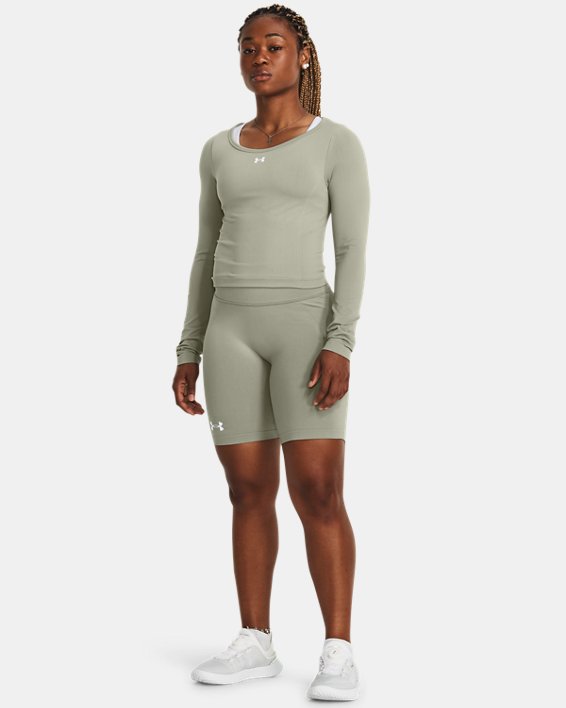 Women's UA Train Seamless Long Sleeve in Green image number 2